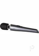 Mighty Metallic Wand Rechargeable Silicone Body Massager - Black