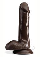 Dr. Skin Plus Gold Collection Posable Dildo With Balls And Suction Cup 6in - Chocolate