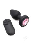 Booty Sparks 28x Rechargeable Silicone Vibrating Gem Anal Plug With Remote Control - Small - Pink
