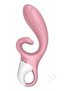 Satisfyer Hug Me Rechargeable Silicone Vibrator With Clitoral Stimulation - Pink