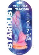 Stardust Cestial Mermaid Silicone Dildo With Suction Cup 7in - Multicolor
